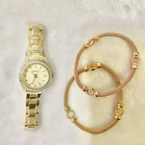 Fossil watch and bracelet pair